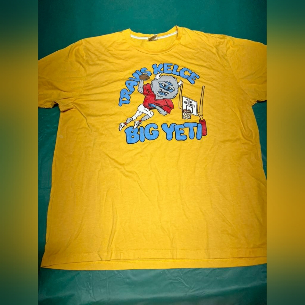 Travis Kelce Taylor Swift's Man Big Yeti Homage Yellow Shirt  Kansas City Chiefs